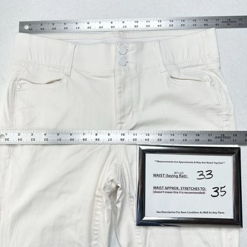 Apt 9 Jeans Womens 12 Bootcut Tummy Control White Stretch Denim Comfort Preppy